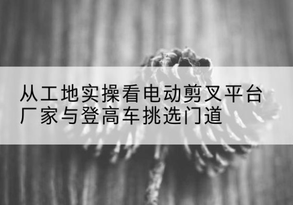 惠水电动剪叉升降平台厂家-从工地实操看电动剪叉平台厂家与登高车挑选门道