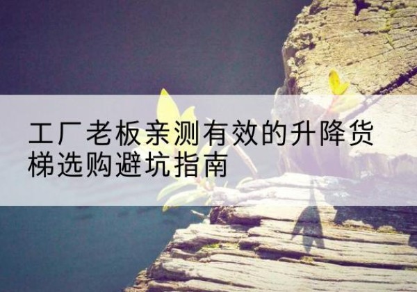 惠水升降货梯怎么选-工厂老板亲测有效的升降货梯选购避坑指南